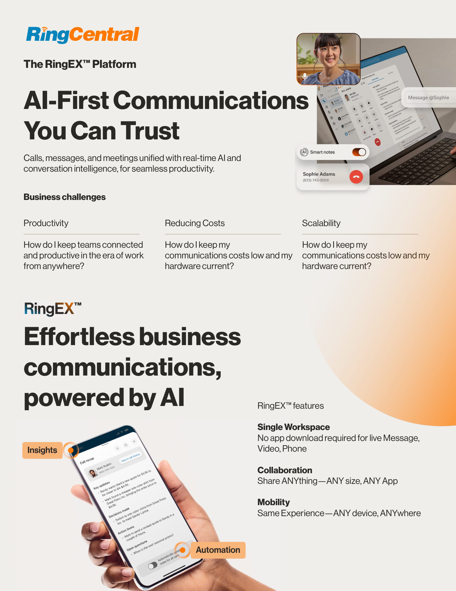 RingCentral One Pager — page 1